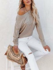Milan Kiss Bluza w kolorze beżowym rozmiar: M. Brązowe bluzy damskie Milan Kiss, m, bez wzorów, bez kaptura. Za 131.74 zł.