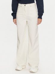 Tommy Jeans Spodnie materiałowe Claire DW0DW19917 Écru Loose Fit. Spodnie materiałowe damskie Tommy Jeans, bez wzorów, z bawełny. Za 299.99 zł.