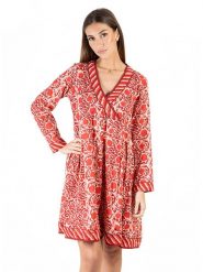 Isla Bonita by SIGRIS Sukienka w kolorze czerwonym rozmiar: XL. Czerwone sukienki damskie Isla Bonita by SIGRIS, bez wzorów, z bawełny, bez ramiączek. Za 101.23 zł.