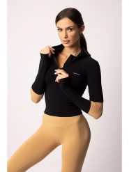 Spaio Bluza sportowa "Adapt" w kolorze czarno-beżowym rozmiar: L. Brązowe koszulki sportowe damskie Spaio, l, bez wzorów, z materiału, bez ramiączek, outdoorowe. Za 208.99 zł.