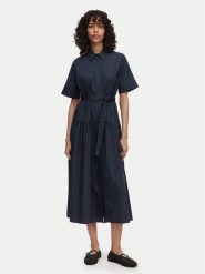 Marella Sukienka koszulowa Fauna 2615221172 Granatowy Regular Fit. Niebieskie sukienki damskie Marella, bez wzorów, z bawełny, bez ramiączek. Za 749.99 zł.