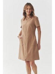 TATUUM Sukienka "Mantoki" w kolorze jasnobrązowym rozmiar: 38. Brązowe sukienki damskie TATUUM, bez wzorów, bez ramiączek. Za 278.95 zł.