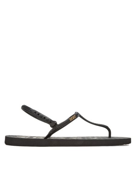 Roxy Sandały 839467 Czarny. Czarne sandały damskie Roxy, bez wzorów, z syntetyku, bez obcasa, na płaskiej podeszwie, bez zapięcia. Za 69.99 zł.