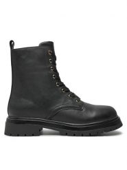 Tommy Hilfiger Trapery Lace Up Bootie T3A5-33568-0092 S Czarny. Czarne kozaki dziewczęce Tommy Hilfiger, bez wzorów, ze skóry, bez obcasa, bez zapięcia. Za 569.99 zł.