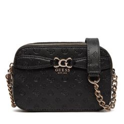 Torebka Guess. Czarne listonoszki damskie Guess, z aplikacjami, bez dodatków. Za 529.99 zł.