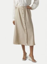 Vero Moda Spódnica midi Melaney 10304134 Beżowy Regular Fit. Brązowe spódnice damskie Vero Moda, m, bez wzorów, z syntetyku, midi. Za 189.99 zł.