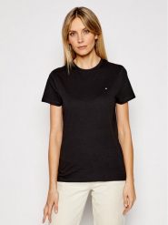 Tommy Hilfiger T-Shirt Heritage Crew WW0WW22043 Czarny Regular Fit. Czarne t-shirty damskie Tommy Hilfiger, xs, bez wzorów, z bawełny, bez kołnierzyka. Za 109.99 zł.