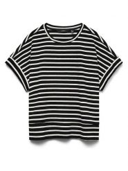 Vero Moda Koszulka w kolorze czarno-białym rozmiar: XL. Czarne bluzki damskie Vero Moda, xl, bez wzorów, bez kołnierzyka, bez ramiączek. Za 114.95 zł.