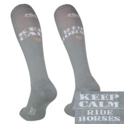 Skarpetki jeździeckie damskie Ride Horses szare. Szare skarpetki damskie COMODO, bez wzorów, z bawełny. Za 29.99 zł.