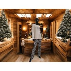 Piżama damska rozm. L P751282 Dark Beige. Brązowe piżamy damskie Massana Homewear, bez wzorów, z dzianiny, bez kaptura. Za 314.00 zł.