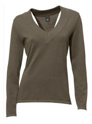 Heine Sweter w kolorze khaki rozmiar: 40. Brązowe swetry klasyczne damskie Heine, z bawełny, bez kołnierzyka. Za 65.85 zł.