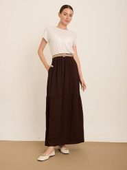 BGN Spódnica w kolorze brązowym rozmiar: 36. Brązowe spódnice damskie BGN, bez wzorów, z tkaniny, maxi. Za 149.95 zł.