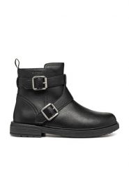 Geox Kozaki Jr Eclair J469QX 000BU C9999 S Czarny. Czarne kozaki dziewczęce Geox, bez wzorów, ze skóry, bez obcasa, bez zapięcia. Za 359.99 zł.
