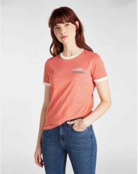 LEE RINGER TEE SLIM FIT DAMSKI T-SHIRT LOGO PAPRIKA L40PEPNI 112108665. T-shirty damskie Lee, l, bez wzorów, bez kołnierzyka. Za 69.99 zł.