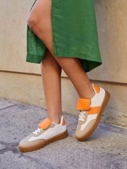 Bellucci Sneakersy w kolorze kremowo-pomarańczowo-beżowym rozmiar: 36. Brązowe obuwie sportowe damskie Bellucci, bez zapięcia. Za 104.99 zł.