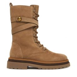 Botki TWINSET. Brązowe botki damskie Twinset, bez obcasa, na płaskiej podeszwie, bez zapięcia. Za 1,299.00 zł.