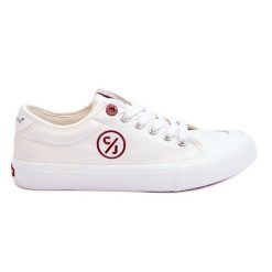 Damskie Materiałowe Tenisówki Cross Jeans LL2R4043 Białe. Białe trampki damskie bez wzorów, z gumy, bez zapięcia. Za 170.48 zł.