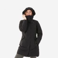 Parka turystyczna damska zimowa Quechua NH500 Warm -10°C wodoodporna. Czarne parki damskie QUECHUA, na zimę, m, bez kaptura. W wyprzedaży za 299.99 zł.