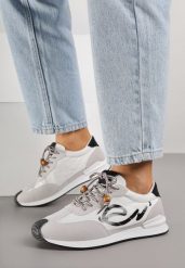 Czarne Sneakersy z Geometrycznym Wzorem Prisnore. Czarne obuwie sportowe damskie Born2be, z jeansu, bez zapięcia. Za 99.99 zł.