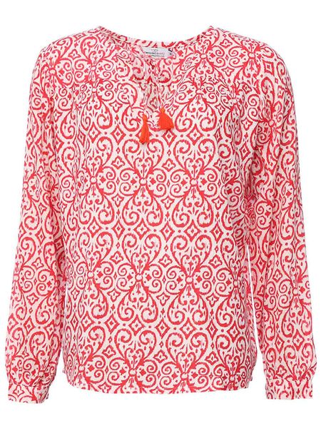 Zwillingsherz Bluzka "Farina" w kolorze pomarańczowym rozmiar: S/M. Pomarańczowe bluzki damskie Zwillingsherz, m, bez wzorów, z wiskozy, bez kołnierzyka, bez ramiączek. Za 61.60 zł.