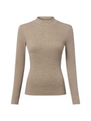 Marie Lund Damska koszulka z długim rękawem Kobiety Bawełna brązowy marmurkowy, XXL. Brązowe koszulki damskie Marie Lund, xxl, bez wzorów, z bawełny, bez kołnierzyka, bez ramiączek. Za 149.95 zł.