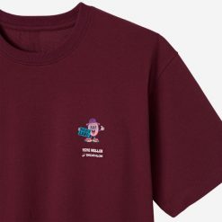 Koszulka oversize unisex Decathlon z grafiką Yeye Weller. Fioletowe koszulki damskie Decathlon, s, bez wzorów, z bawełny, bez kołnierzyka, bez ramiączek. Za 69.99 zł.