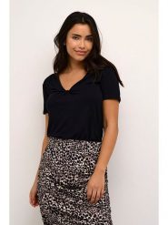 Kaffe Koszulka w kolorze czarnym rozmiar: M. Czarne bluzki damskie Kaffe, m, bez wzorów, z wiskozy, bez kołnierzyka, bez ramiączek. Za 57.06 zł.