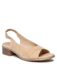 Go Soft Sandały WI23-LUCY-02 Beżowy. Brązowe sandały damskie GO SOFT, bez wzorów, ze skóry, bez obcasa, na płaskiej podeszwie, bez zapięcia. Za 129.99 zł.