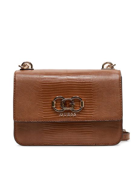 Guess Torebka Salinge HWKG96 24200 Brązowy. Brązowe listonoszki damskie Guess, z aplikacjami, ze skóry, bez dodatków. Za 379.99 zł.