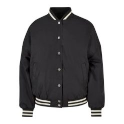 Damska kurtka oversize z recyklingu Urban Classics College. Czarne kurtki damskie Urban Classics, l, bez wzorów, z poliesteru, bez kaptura. Za 339.85 zł.