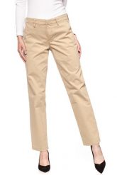 SPODNIE LEE DAMSKIE CHINO RELAXED L31MGK65. Brązowe spodnie materiałowe damskie Lee, z aplikacjami, z materiału. W wyprzedaży za 89.99 zł.
