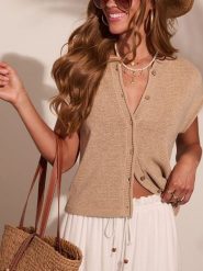 Milan Kiss Kardigan w kolorze beżowym rozmiar: XL. Brązowe kardigany damskie Milan Kiss, xl, bez wzorów. Za 189.95 zł.