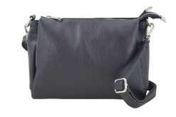 Minimalistyczna listonoszka ze skóry BARBERINI'S czarna 951-1. Czarne shopper bag Barberinis, bez wzorów, z lakierowanej skóry, małe, bez dodatków. Za 239.99 zł.