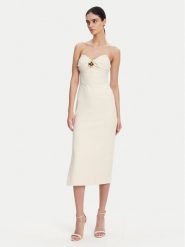 Elisabetta Franchi Sukienka koktajlowa AB-769-51E2 Écru Regular Fit. Sukienki damskie Elisabetta Franchi, bez wzorów, z syntetyku, wizytowe, bez ramiączek. Za 2,319.00 zł.