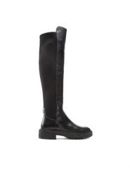 Guess Muszkieterki Carmen FL8CAR LEA11 Czarny. Czarne kozaki damskie Guess, ze skóry, bez obcasa, na płaskiej podeszwie, bez zapięcia. Za 679.99 zł.