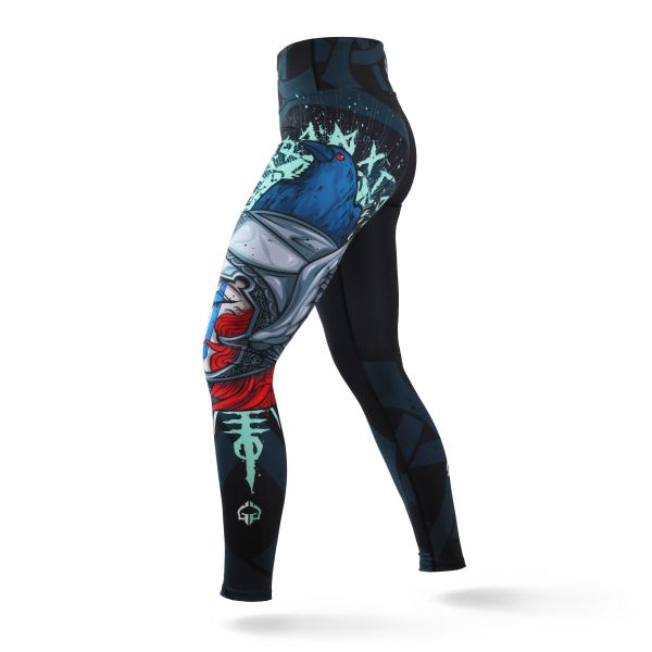 Legginsy sportowe damskie Ground Game Valkyria. Czarne legginsy damskie GROUND GAME, m, bez wzorów, z elastanu, do biegania. Za 179.99 zł.
