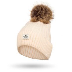 Czapka beżowa Peterson PTN HAT-07. Brązowe czapki damskie Peterson, na zimę, bez wzorów. Za 41.99 zł.