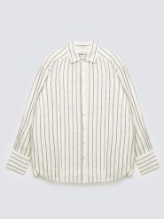 Lniana koszula damska w prążek biała Lamena 100. Białe koszule damskie Big Star, na lato, l, bez wzorów, z tkaniny, biznesowe, bez kołnierzyka, bez ramiączek. Za 249.99 zł.