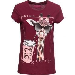 T-shirt z czystej bawełny. Niebieskie t-shirty damskie bonprix, bez wzorów, z bawełny, bez kołnierzyka. Za 64.99 zł.