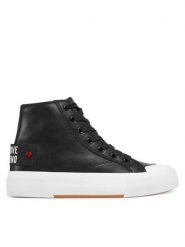 LOVE MOSCHINO Trampki JA15022G1MIA0000 Czarny. Czarne trampki damskie Love Moschino, bez wzorów, ze skóry, bez zapięcia. Za 499.99 zł.