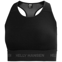 Damski biustonosz wełniany Helly Hansen Dura. Czarne biustonosze sportowe damskie Helly Hansen, bez wzorów, z wełny. Za 309.50 zł.