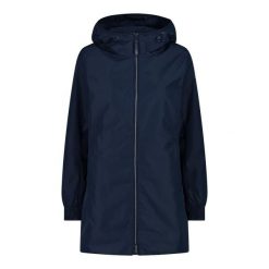 Kurtka przeciwdeszczowa z odpinanym kapturem damska CMP. Niebieskie kurtki damskie CMP, bez wzorów. Za 596.05 zł.