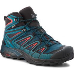 Trekkingi SALOMON - X Ultra 3 Mid Gtx GORE-TEX 404672 29 W0 Reflecting Pond/Deep Lagoon/High Risk Red. Niebieskie obuwie trekkingowe damskie Salomon, z gore-texu. W wyprzedaży za 499.00 zł.