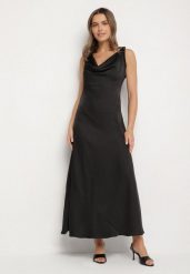 Czarna Sukienka Vices z Ozdobnym Tyłem i Wiązaniem Zimea. Czarne sukienki damskie Born2be, bez wzorów, klasyczne, bez ramiączek. Za 119.99 zł.