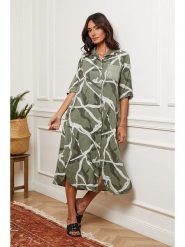 Joséfine Lniana sukienka w kolorze khaki rozmiar: S. Brązowe sukienki damskie Joséfine, bez wzorów, ze lnu, bez ramiączek. Za 195.99 zł.