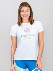 BIDI BADU Koszulka sportowa "Good Vibes" w kolorze białym rozmiar: S. Białe koszulki sportowe damskie BIDI BADU, s, bez wzorów, bez ramiączek, outdoorowe. Za 61.46 zł.