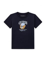 Guess T-Shirt N6YI13 K3801 Granatowy Regular Fit. Niebieskie t-shirty i koszulki chłopięce Guess, z aplikacjami, z bawełny, bez kołnierzyka, bez ramiączek. Za 74.99 zł.