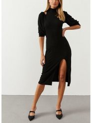 Milan Kiss Sukienka w kolorze czarnym rozmiar: XL. Czarne sukienki damskie Milan Kiss, bez wzorów, bez ramiączek. Za 130.99 zł.