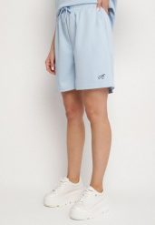 Niebieskie Szorty Bermudy w Sportowym Stylu z Kieszeniami Tezira. Niebieskie spodenki sportowe damskie Born2be, na lato, s, bez wzorów, z podwyższonym stanem, trekkingowe. Za 34.99 zł.