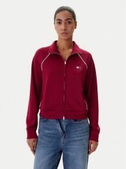 Tommy Jeans Bluza Badge DW0DW21930 Bordowy Regular Fit. Czerwone bluzy damskie Tommy Jeans, xl, bez wzorów, z jeansu, bez kaptura. Za 529.99 zł.